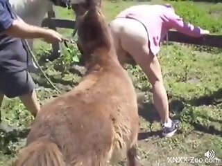 Meaty-assed zoophile gets fucked by a hung creature