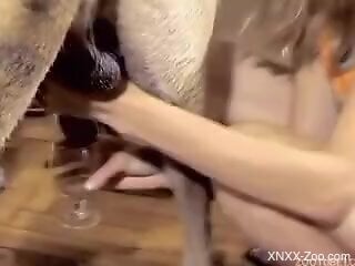 Horny bitch craves the dog's sperm after intriguing perversions