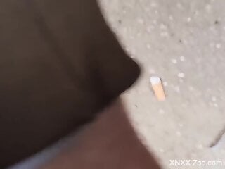 Hot woman makes room for a dog dick in both her wet holes