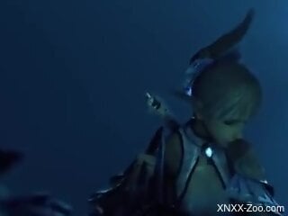 Busty whore brutally fucked in mythical perversions by alien creature
